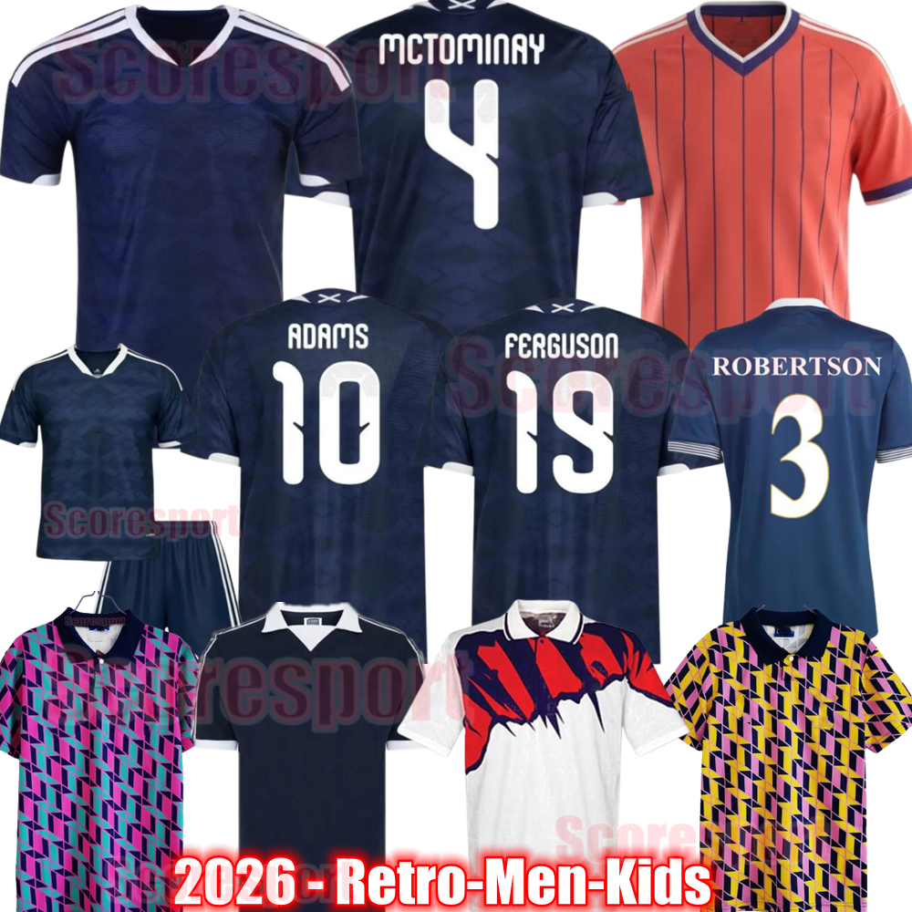 2026 World Cup Scotland Soccer Jersey McTOMINAY ROBERTSON GANNON-DOAK MCGINN DALGLISH Retro Football Shirt 1978 89 90 94 98 Men kids Kit Top 4XL