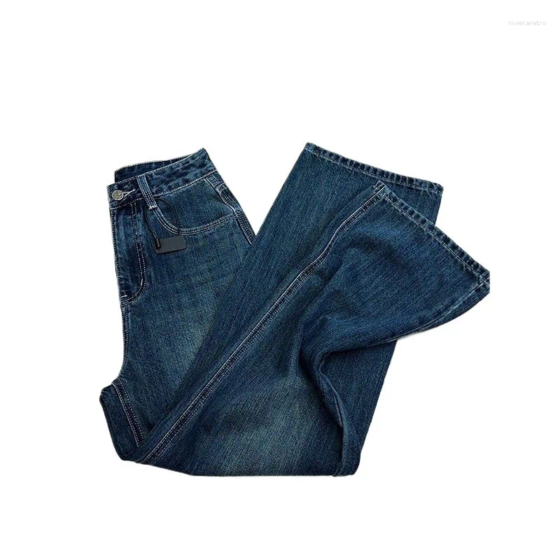 Women's Jeans 2025Women Dark Blue Fleece Lined Thickened Warm Denim Pants With Fashion Pocket Design Casual Straight Leg Winter Trousers Z260313