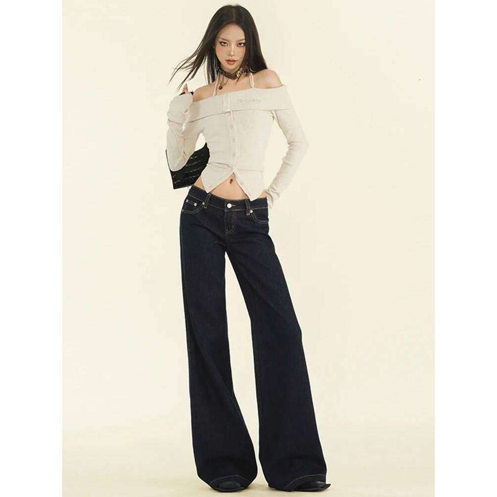 WCFCX STUDIO Women's Retro High Waisted Jeans Streetwear Straight Denim Trousers Female Loose Wide Leg Pants Autumn Winter New X251224