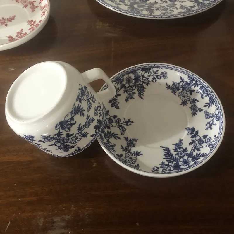 280ml Blue And White English Style Coffee Cup And Saucer Set Ceramic Vintage European Style Exquisite High End Light Luxury Afternoon Tea Cup