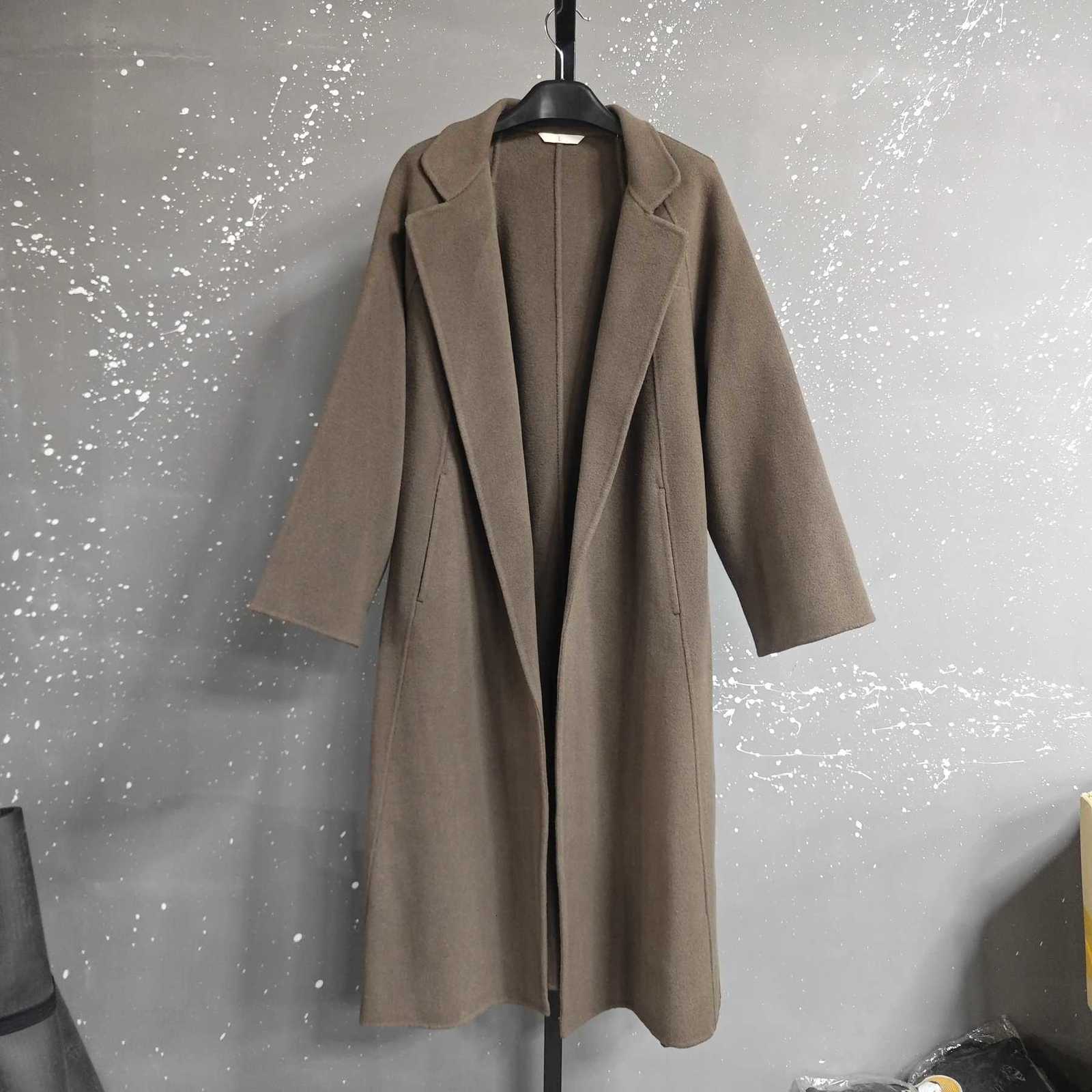 LANMREM Double Sided Cashmere Coat For Women Medium Knee Length Loose Woolen Coats Female 2024 Fashion Autumn Winter 2DA8106T251224