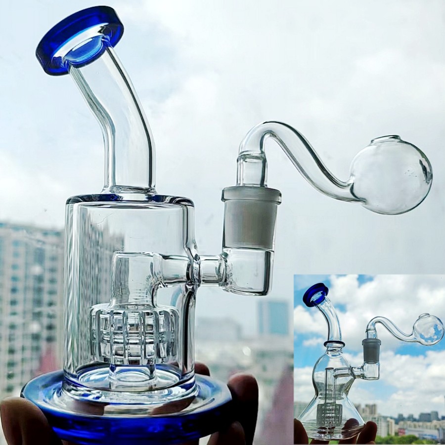 heady Recycler 9" Glass Matrix Fabricated Egg Bong - High Quality Recycling System 14mm for Concentrates oil burner 8inch