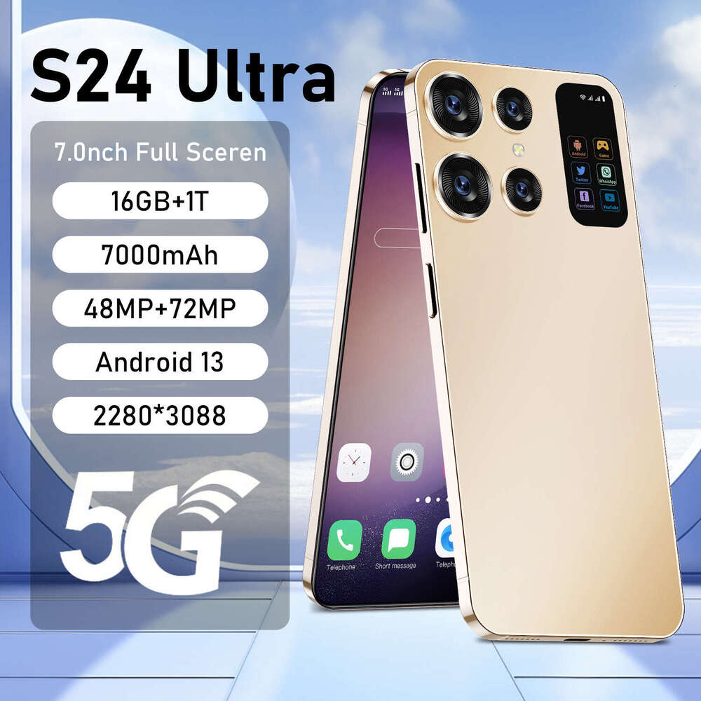Famous brand special cross-border mobile phone S24 foreign trade smartphone 7.3-inch large screen 22+2TB Android phone CKS