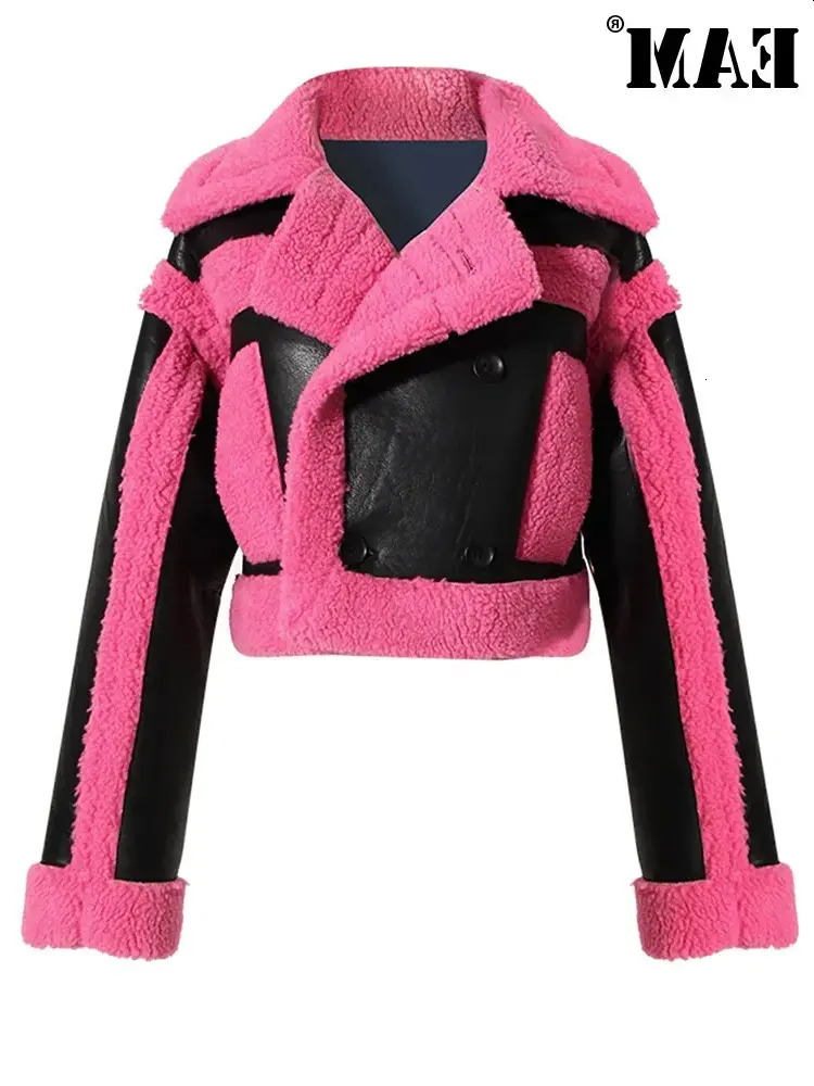 Loose Fit Rose Red Thick Warm Ramsworth Jacket Collar Long Sleeve Womens Coat Fashion Trend Spring/Summer 2024 1DH0227 240 59f