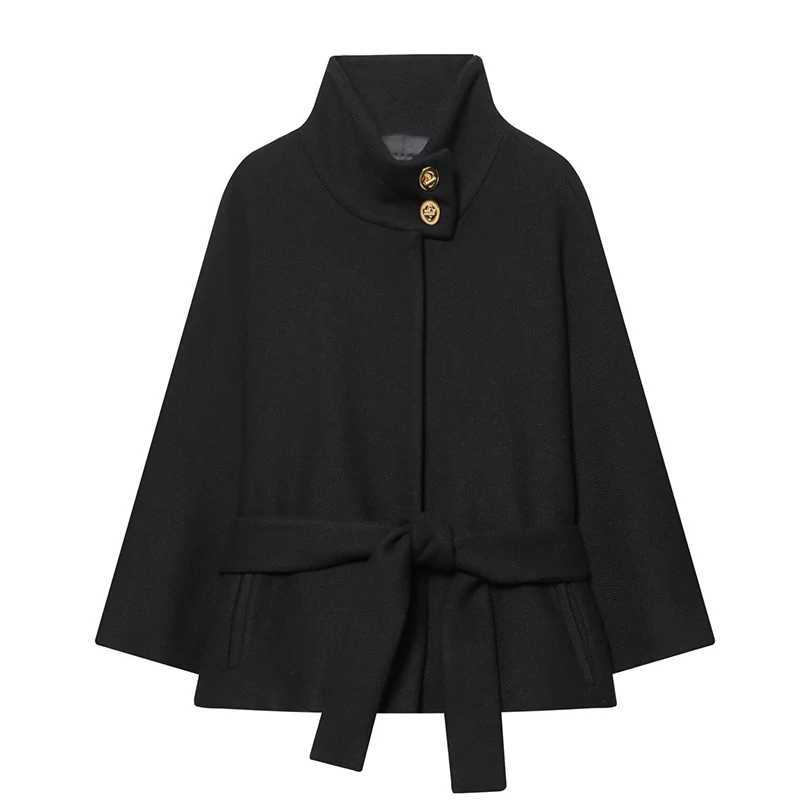 Women Woolen Jacket 2025 Autumn Winter Long Sleeve Womens Coat With Belt Loose Female Casual Outerwear Retro Lady Tops T251224