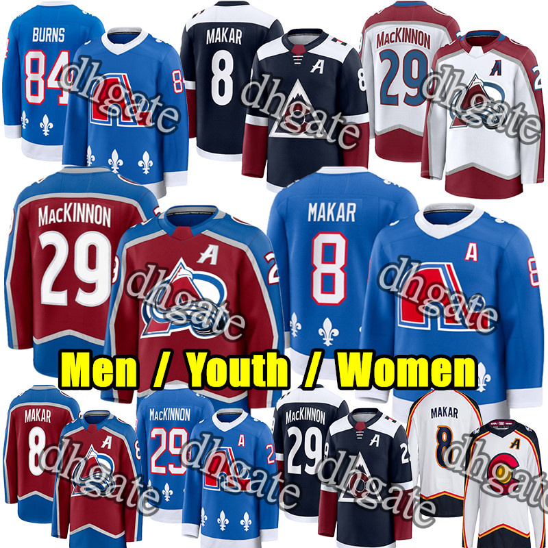 #29 Nathan MacKinnon colorado hockey jersey avalanches jersey #8 Cale Makar Martin Necas Gabriel Landeskog Artturi Lehkonen Burns Roy Nichushkin Devon Toews jerseys