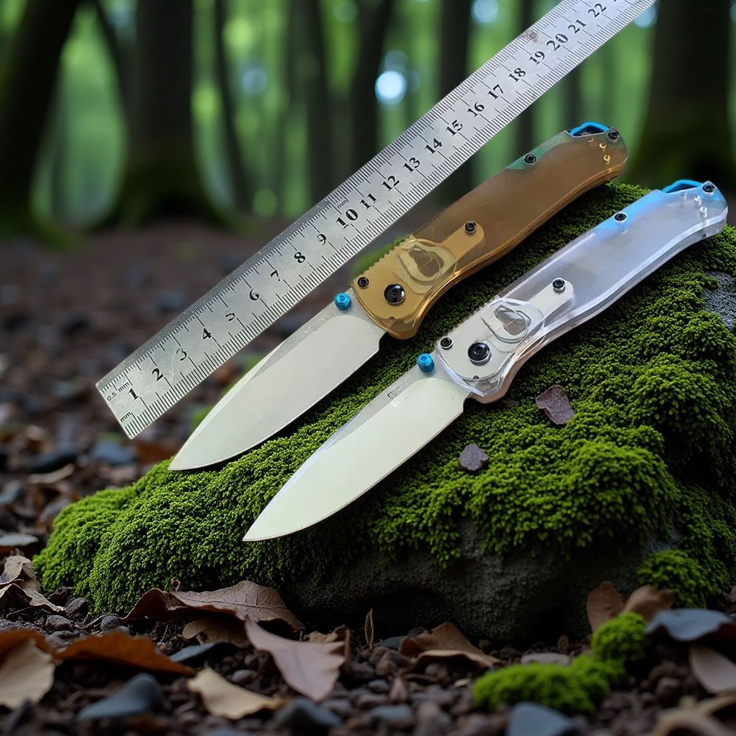535PEI Transparent Outdoor Folding Knife Wild Camping Convenient Sharp Knife EDC Fruit Pocket knives for outdoor travel