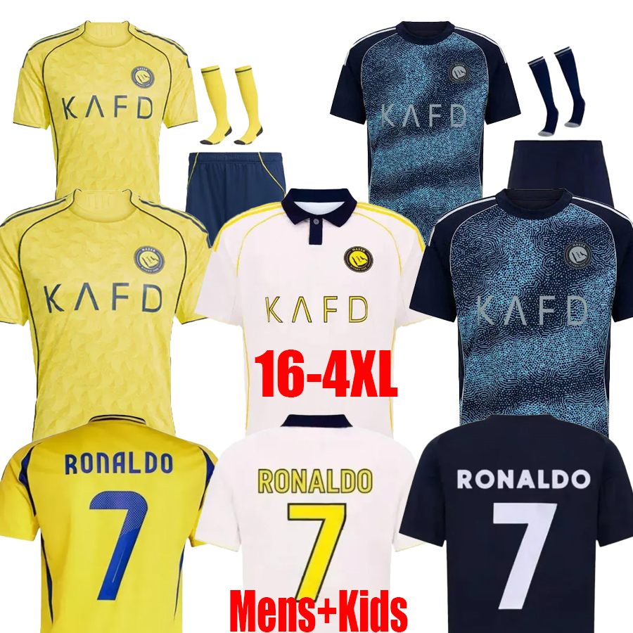 2025 2026 al-nassr soccer Jerseys Ronaldo CR7 2024 25 26 Home Gonzalo Martinez Talisca Ghislain Konan Vincent Aboubakar fans Player Al Nassr football shirt