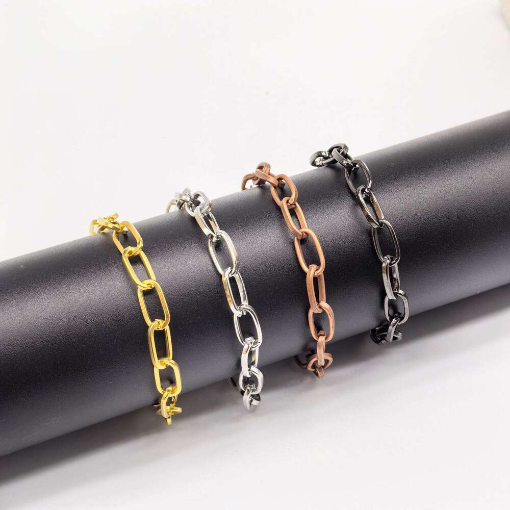 Bracelet Jewelry for Men and Women European American Hot-Selling Rectangular Paperclip Personalized Creative Simple Daily Wear Accessory