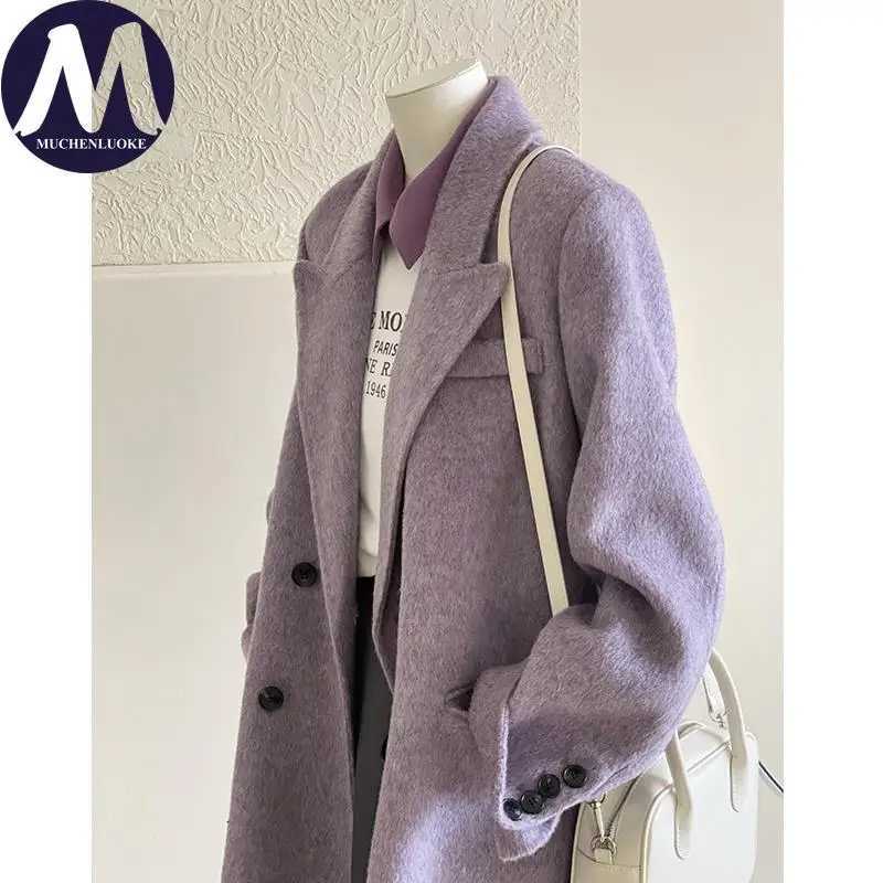 Coats for Woman Autumn Winter New Elegant Long Sleeves Short Woolen Jacke Korean Fashion Casual Loose Keep Warm Versatile CoatsT251224