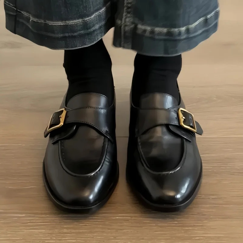 Retro Britsh Style Womens Loafers Spring Autumn Casual Fashion Slip On Round Toe Office Work Flat Shoes Zapatillas Mujer 251223