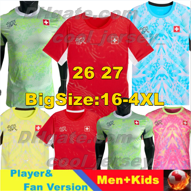 2025 2026 SwitzerlandS Soccer Jerseys EMBOLO NDOYE MANZAMBI Football Shirts VARGAS ZEQIRI National Football Team RIEDER FREULER football kits AKANJI Men Kits Set