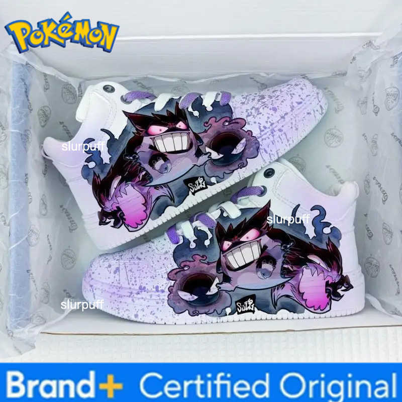 Pokemon Kawaii Anime Hobby Gengar Cartoon Low-Top Canvas Shoes Wear Versatile Casual Shoes Outside Birthday Gift W251224