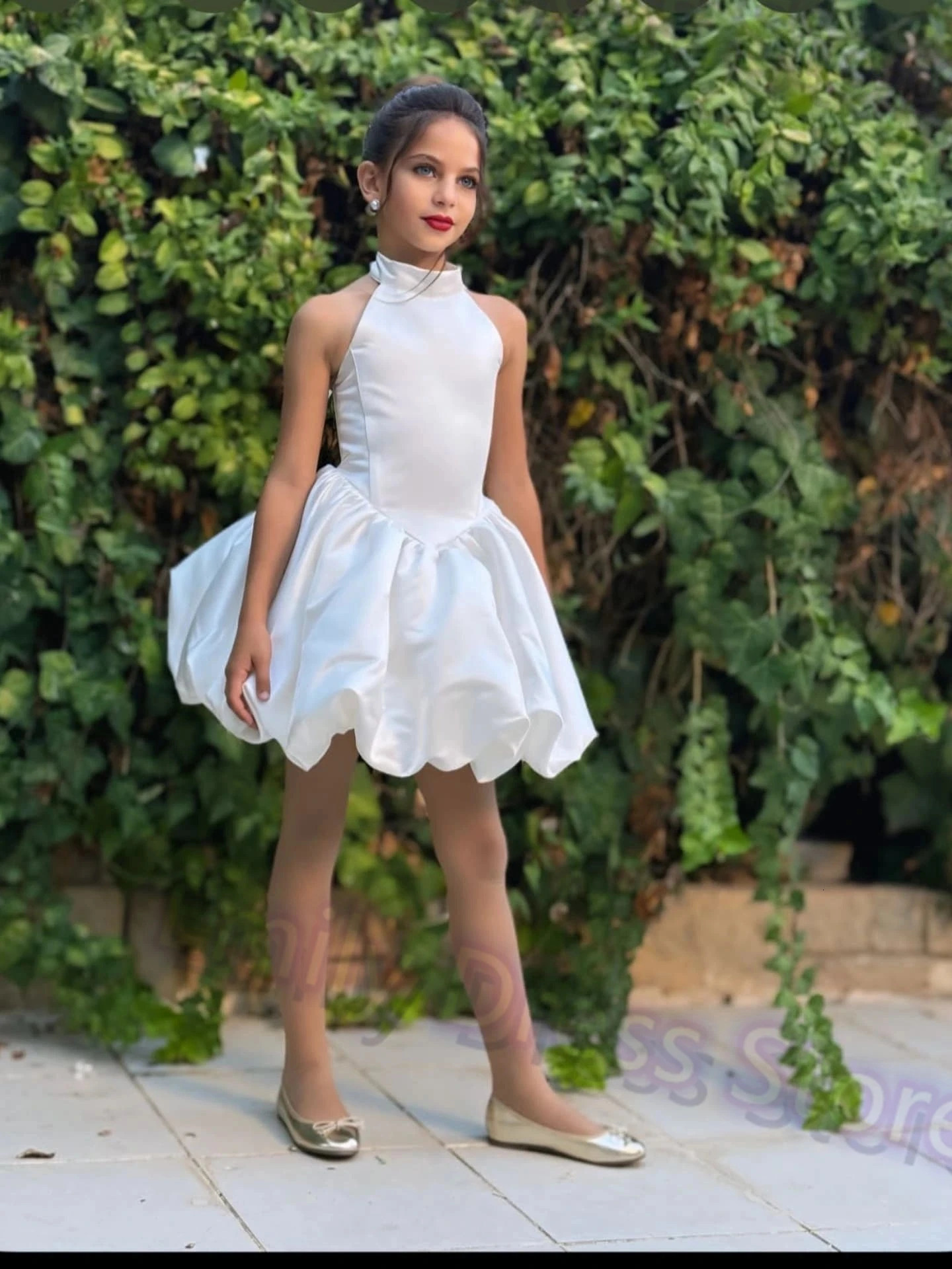 Customized Ivory Flower Girl Dress For Wedding Pleated Puffy Mini Elegant Kids Birthday Party First Communion Ball Gown 251224 - view 5