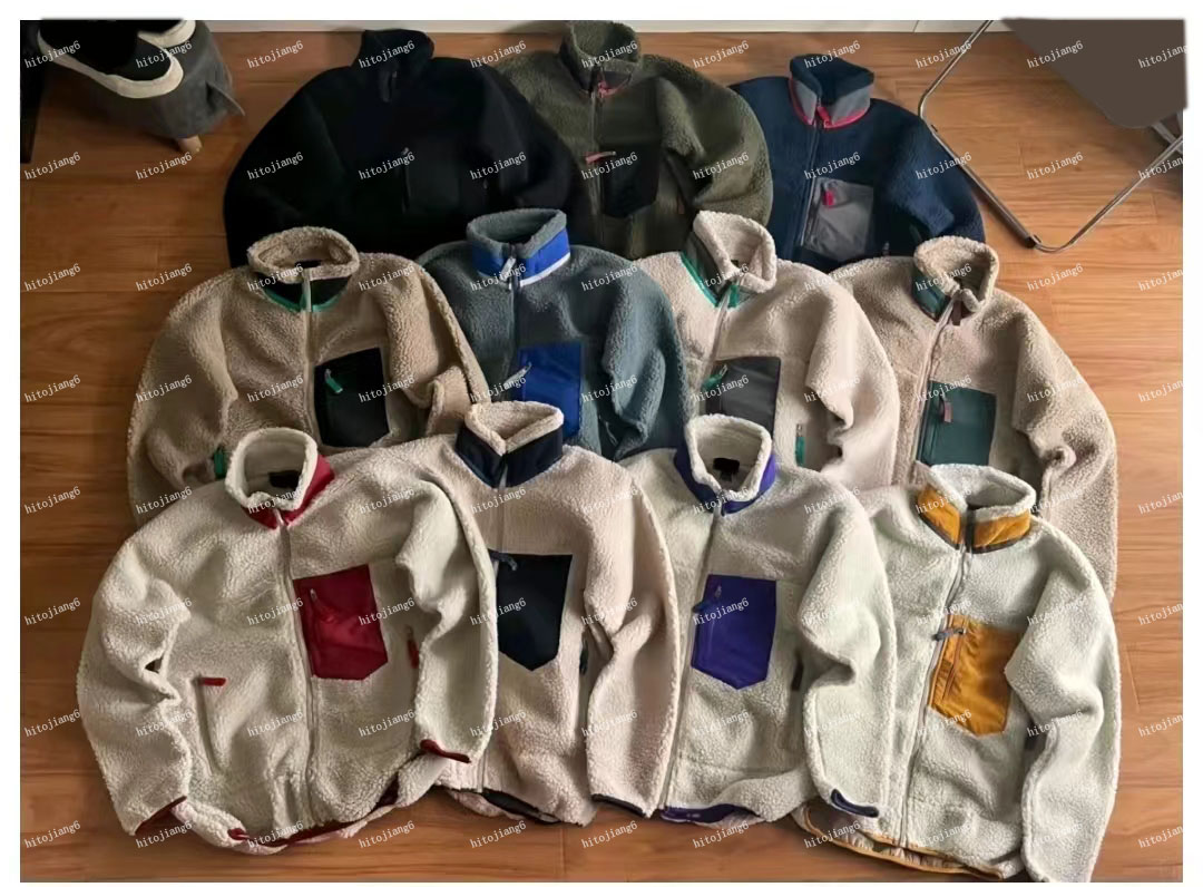 Designer fleece Jacket Retro Zipper jacket Design & Cashmere Stand Collar Jacket With pocket