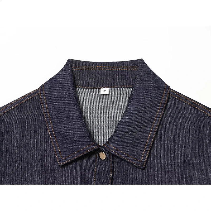 Womens Short Denim Dress Fashion With Belt Turndown Collar Long Sleeves Dresses Vintage Female Elegant Party 251223