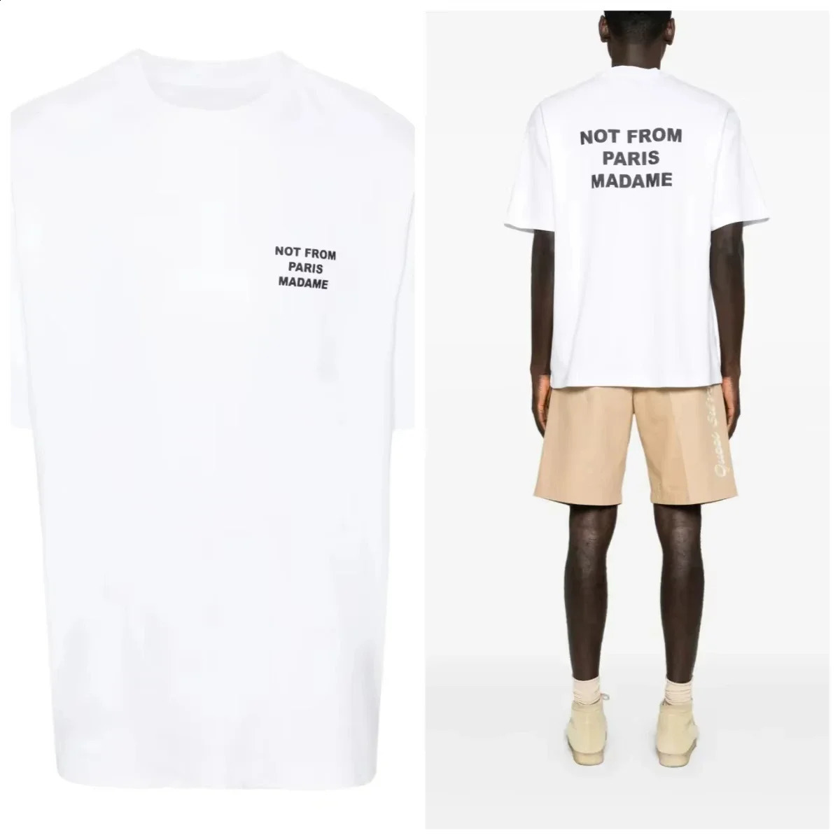 Men's T-Shirts Men's Tees Polos Madame Fluorescent Letters T-shirt Mens Womens Pure Cotton Short Sleeve Y2k Fashion Street Top Home Casual M