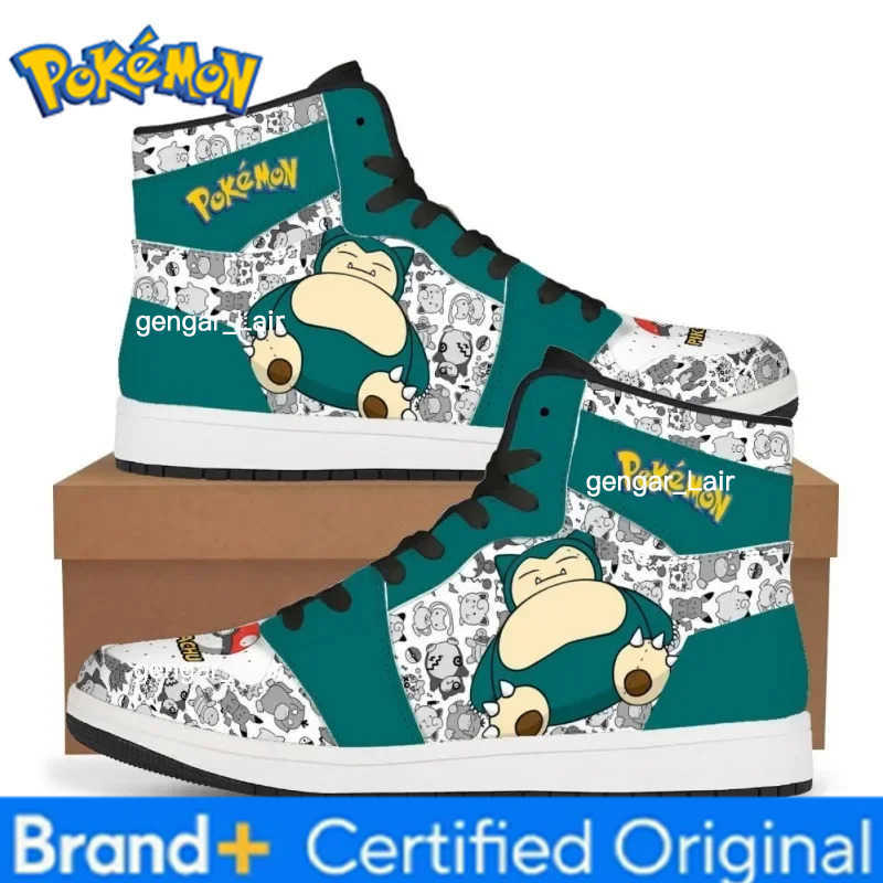 Pokemon Cartoon Pikachu Sneakers for Man Women PU High Top Sneakers Fashion Leather Casual Street Shoes Basketball Sports Shoes Gifts W251224