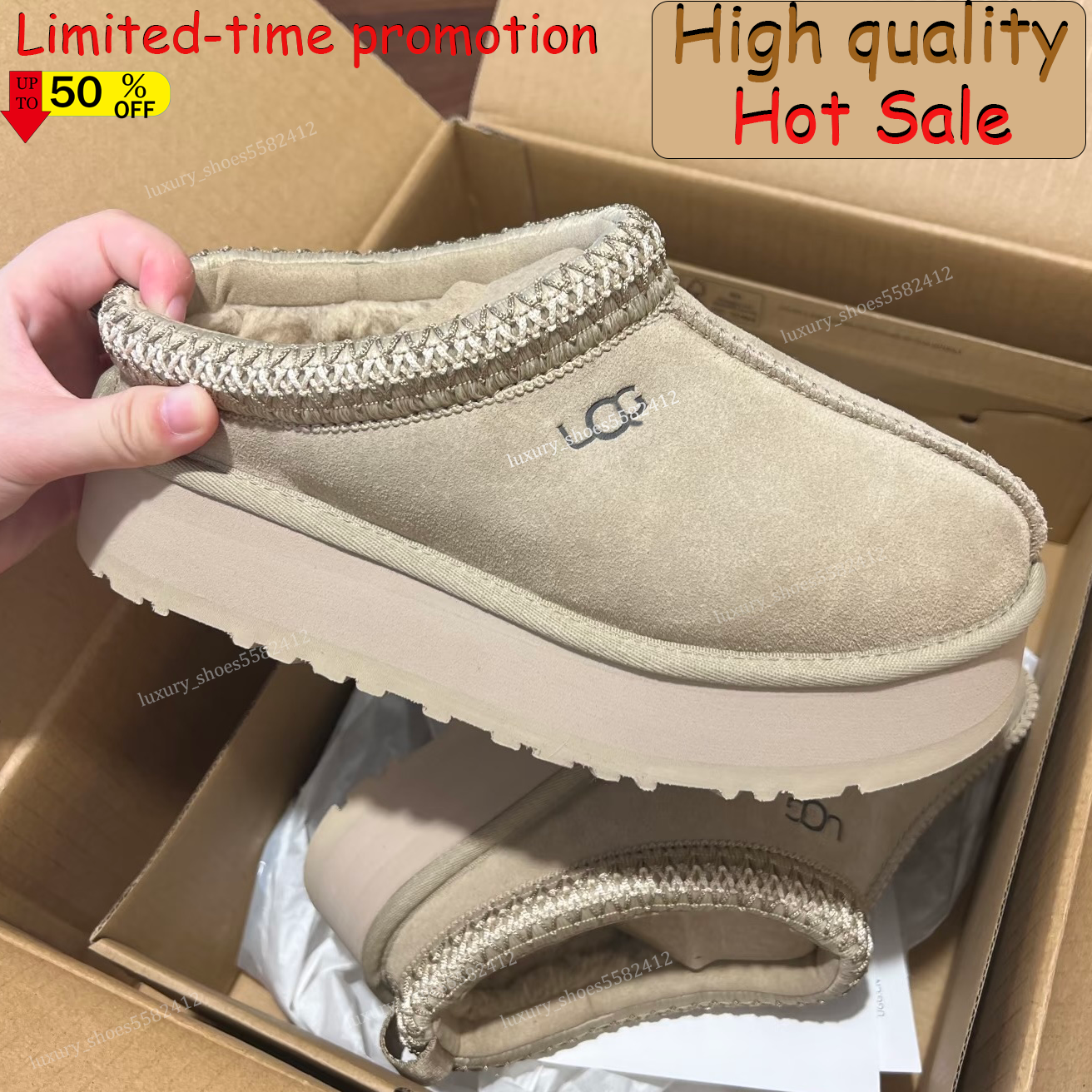 Tazz Slippers tasman fur Designer Shoes slides boot sandals classic ultra mini platform boot Suede Shearling Disquette Slipper men women shoes Ankle mules winter