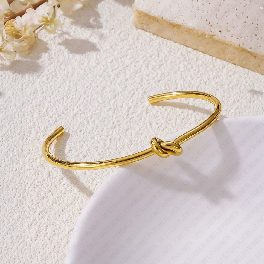 Designer Bracelet for Women Stainless Adjustable Bangle Knotted Bangles Luxury Jewlery Designer for Women Elegant Timeless Gift Premium