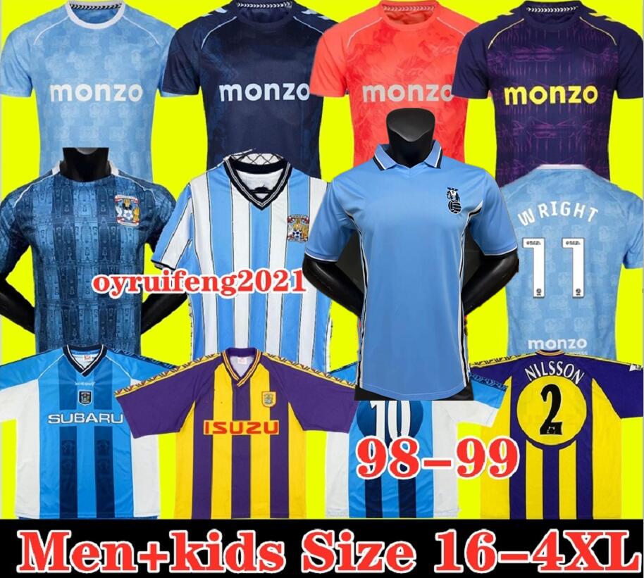 2025 2026 CoventryS City Soccer Jerseys 25 26 Rudoni Simms MASON-CLARK Wright Sheaf VAN EWIJK Eccles home away Home Black Away 1998 1999