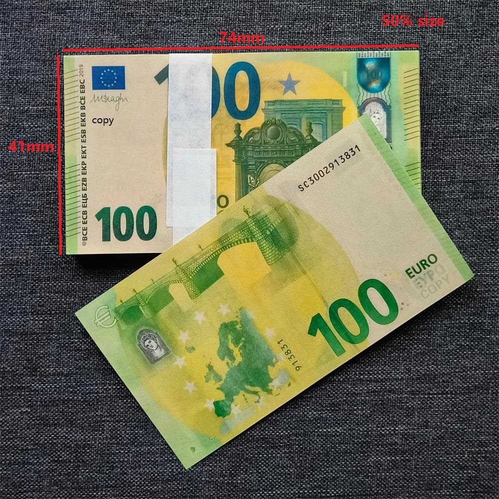 3A New Design Paper Material Copy Money Europe Souvenir Bills Movie Party Supplies High Quality Banknote Movie Prop Euro Money Notes 5 10 20 50 100 200 500 67*36mm 50% Size