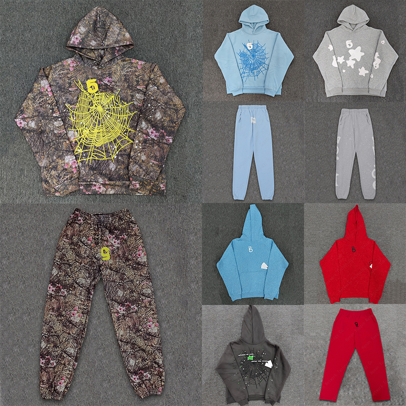 designer hoodie men spider hoodies fashion graphic hoodie and hight quality pants Stree puff print web hoodies Loose skin-friendly tracksuits us size s-xl 02