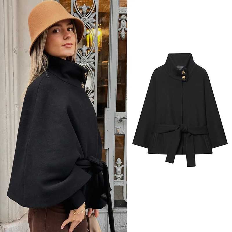 Women Woolen Jacket 2025 Autumn Winter Long Sleeve Womens Coat With Belt Loose Female Casual Outerwear Retro Lady Tops T251224