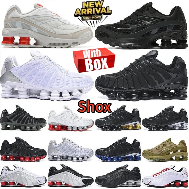 With Box Designer Running Shoes Shoxs TL R4 Athletic Sneakers Triple Black Metallic Silver Hematite Blue Red Baroque Brown Men Women Outdoor Sports Runner Trainers