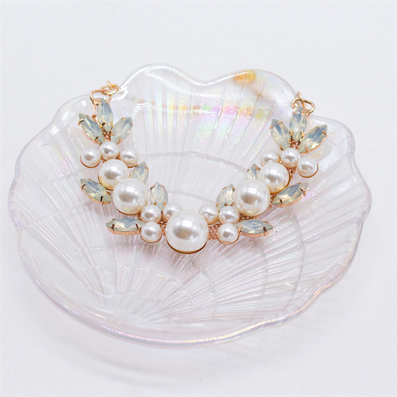 Elegant Pets Gemstone Pearl Necklace Full Diamond Princess Collars Wedding Birthday Cat collars