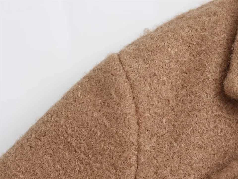 2024 Womens Retro Melad 2024 Winter Fashion silhouette woolen coat woolen coat woolen coatT251224