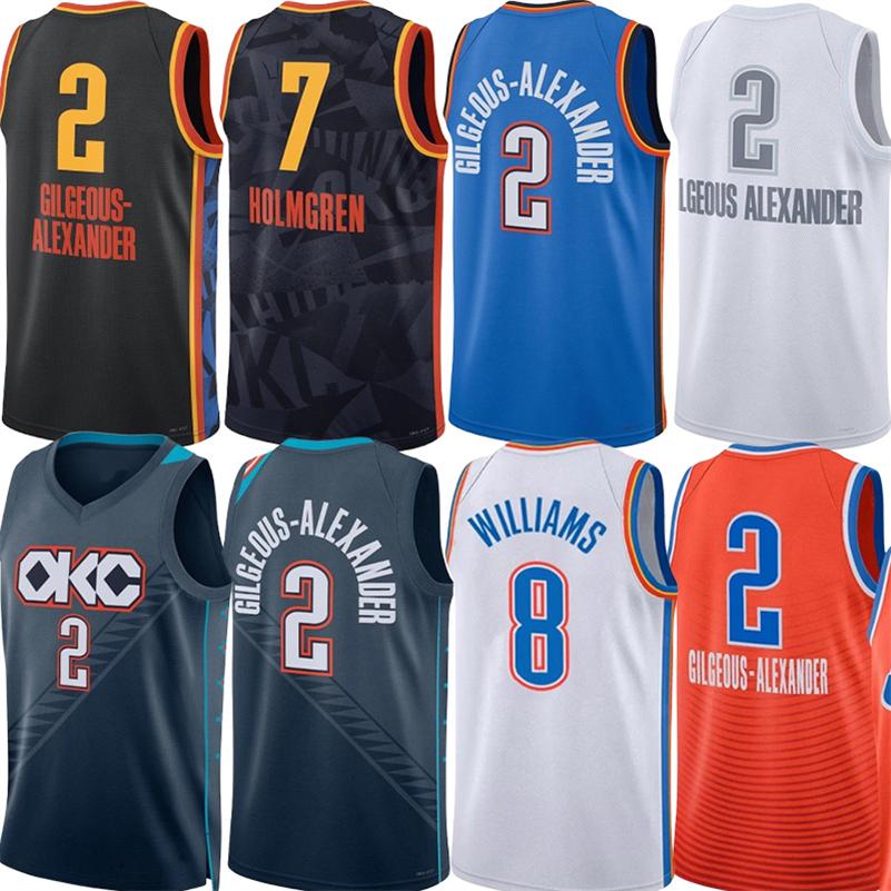 25 26 OKC Thunde Basketball Jerseys SGA Shai Gilgeous Alexander Chet Holmgren Jalen Williams Isaiah Hartenstein Luguentz Dort Russell Westbrook Jersey