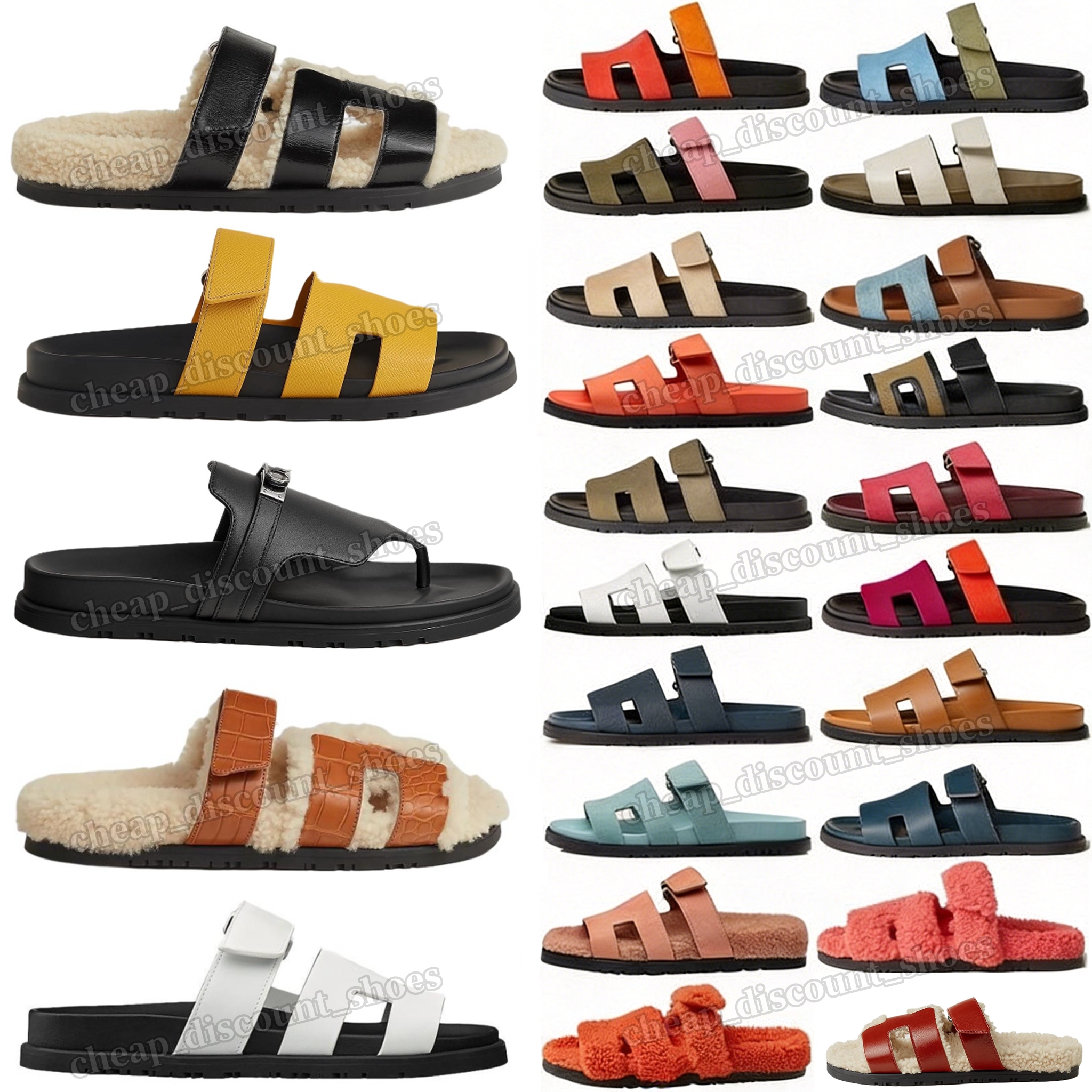 Designer slippers Women men slide sandals slipper Summer Black loafers shoes outdoor beach slides flat luxury Classics genuine leather Fashion Scuffs