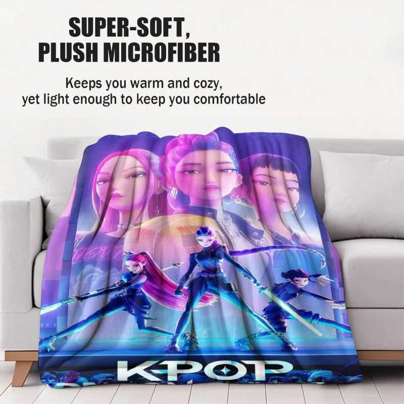 LUXURY K-Pop Demon Hunters Blanket Girls Boys Plush Throw Blanket Novelty Warm Blanket All Season Gift for Bed Sofa Office Camping TripXJ251224