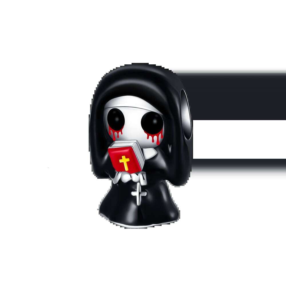 Original Charms Bead 925 Sterling Silver Horror Nun Grim Reaper Poison Apple Halloween Pendants Fit Bracelet DIY Jewelry Marking X251224