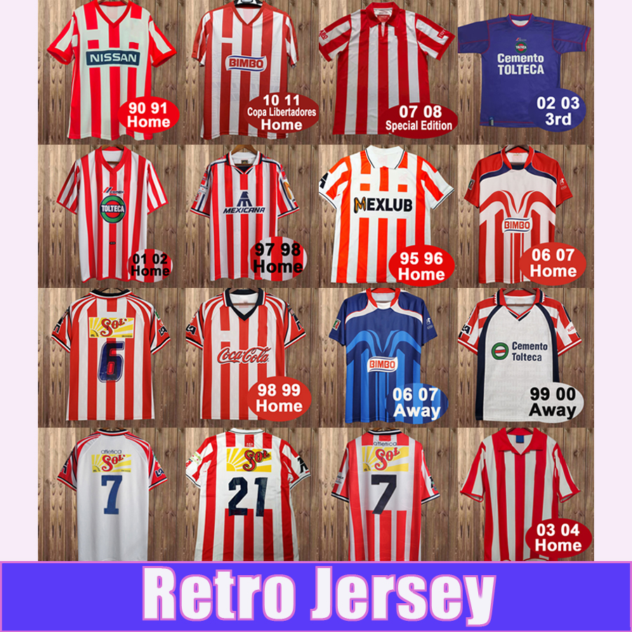 1990 2017 L.GARCIA Retro Mens Soccer Jersey 00 01 02 03 Home Red Away White Football Shirt chIVaS Vintage Short Sleeve Uniforms