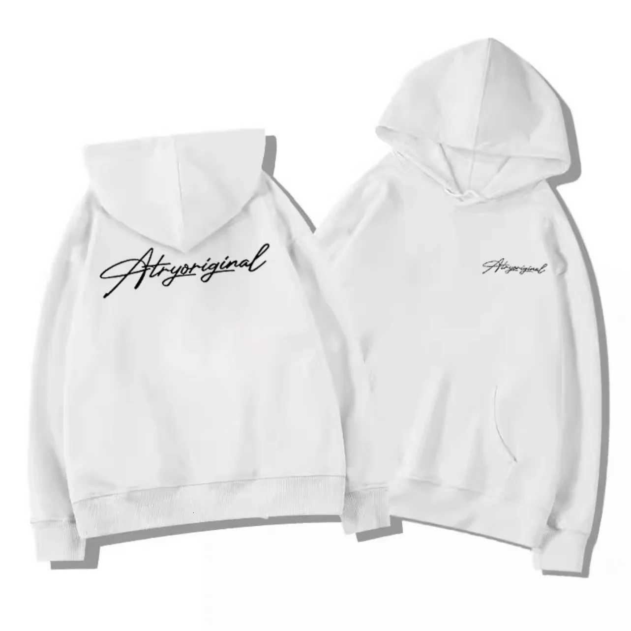 White-gray letter printed hooded sweatshirt for men and women 25 autumn-winter new fashion loose casual Y2K top mens tracksuitT251224