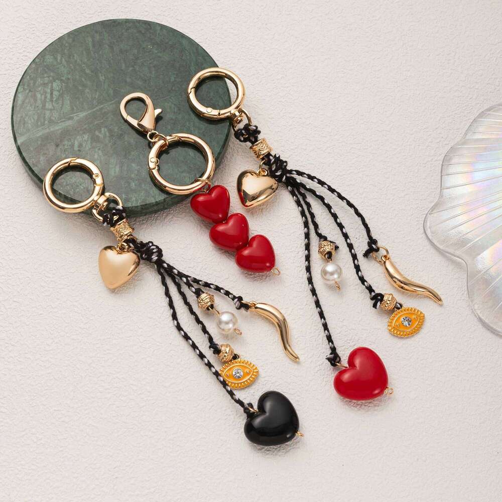 Simple elegant and atmospheric macaron color heart-shaped bag pearl accessories X251224