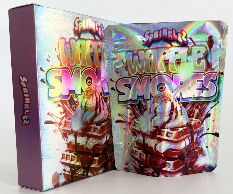 Durable 3.5 Inch Bags + Boxes (Smell Proof) Personalized Cali-Style 1/8oz Mylar Packets w/Matching Cardboard Container custom printed