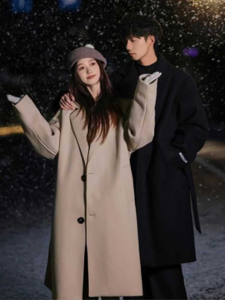 Mens Plus Thickness Wool Coat Fall Winter New Korean Style Long Overknee Warm Trench Coat Fashionable Luxury Woolen OvercoatT251224