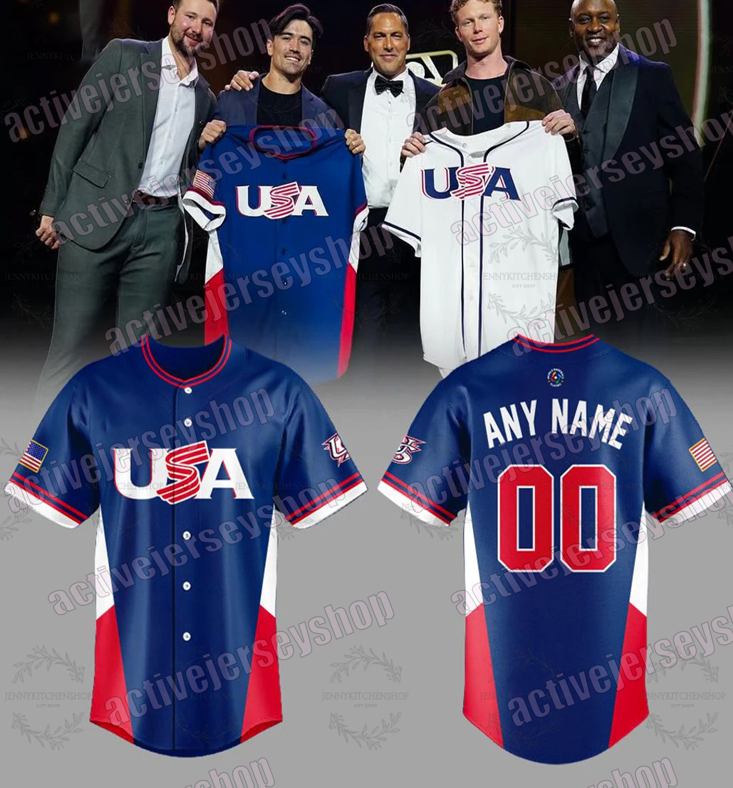 Aaron Judge Team USA 2026 World Baseball Classic Jersey Pete Crow-Armstrong Paul Skenes Corbin Carroll WBC Pete Alonso Cal Raleigh J.T. Realmuto Stitched Name Number