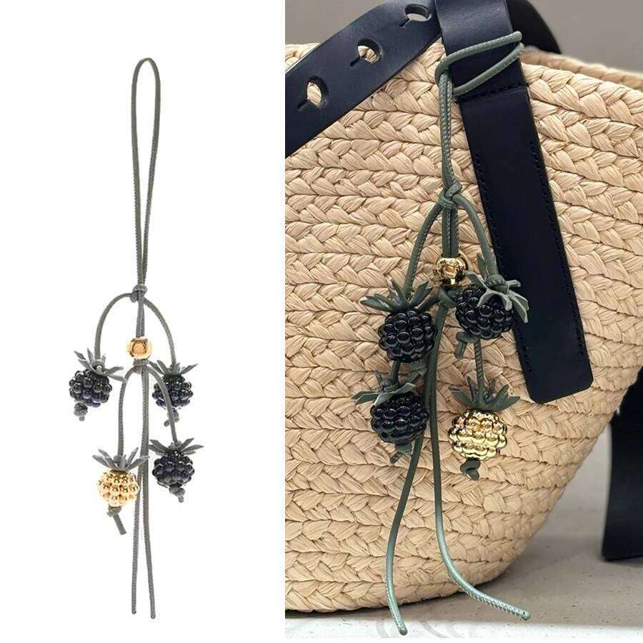 Berry Raspberry Blackberry Tomato Cowhide Charm For Women's Bags Fashion Decoration Pendant Hanging Bag Accessories X251224