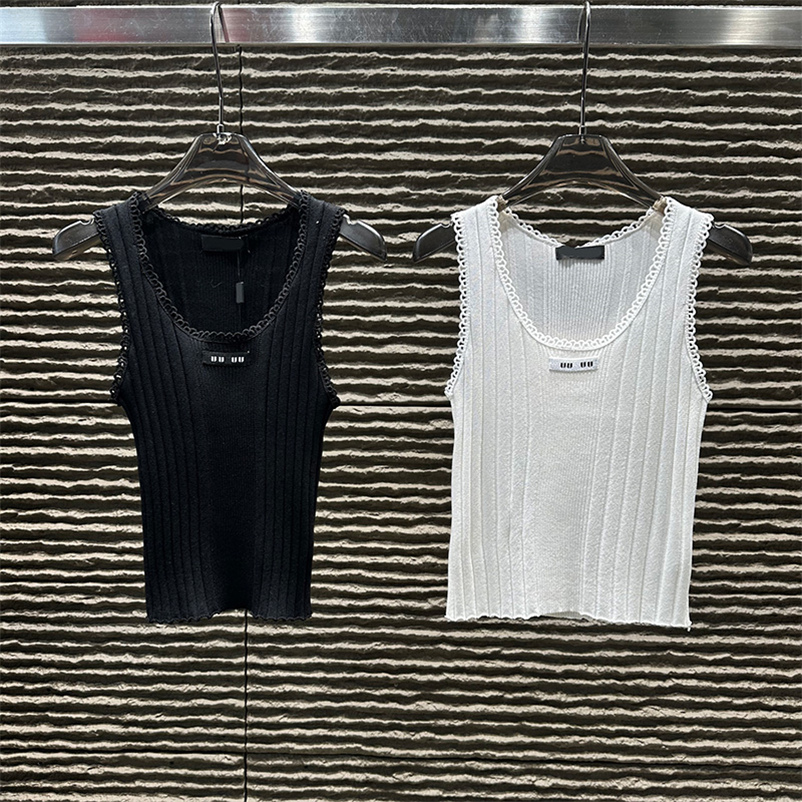 Women Lace Vest Summer Knitted Tanks Top Slim Fit Sport Top Designer Yoga Vests