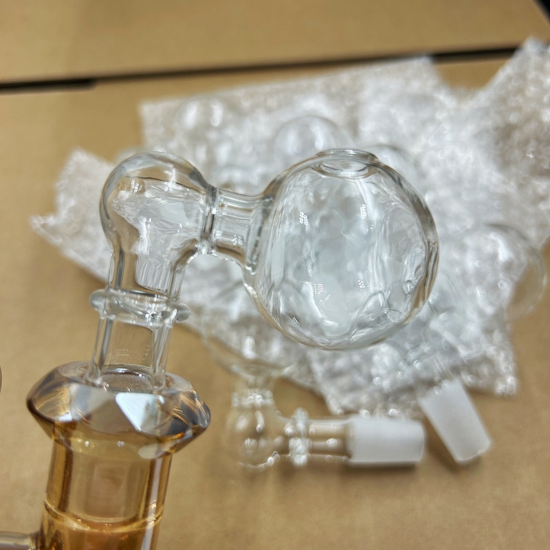 Shenzhuglass Big Ball glass pipe Oil Burner Pipe Smoking Bowl Bubbler 14mm Male Down Stem Bowls For Water Hookahs Bongs Smoking pipes