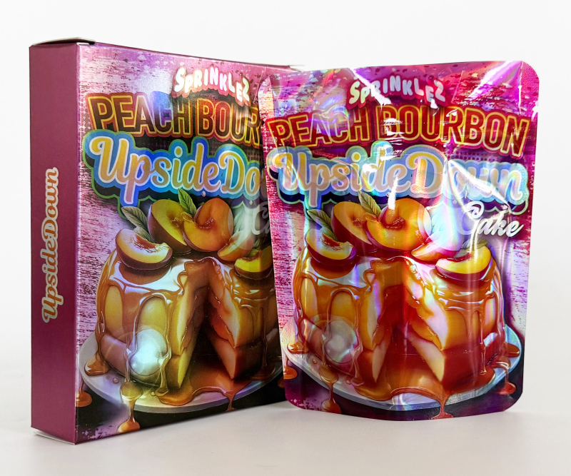 Durable 3.5 Inch Bags + Boxes (Smell Proof) Personalized Cali-Style 1/8oz Mylar Packets w/Matching Cardboard Container custom printed