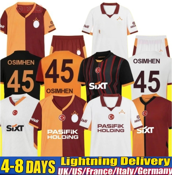 Galatasaray 25 26 Soccer Jerseys ICARDI ZANIOLI BAKAMBU MERTENS ZAHA AKGUN AKTURKOGLU 100th Anniversary 2025 2026 Football Jersey Men Kids Kit Football Shirt