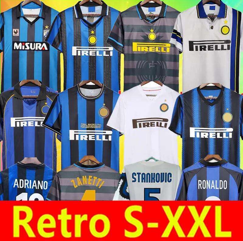 inter mi retro soccer jerseys 88 89 90 91 92 93 94 95 96 97 98 99 00 01 02 03 04 05 06 07 08 09 10 Ronaldo Figo ADRIANO Stankovic ZANETTI vintage football shirt