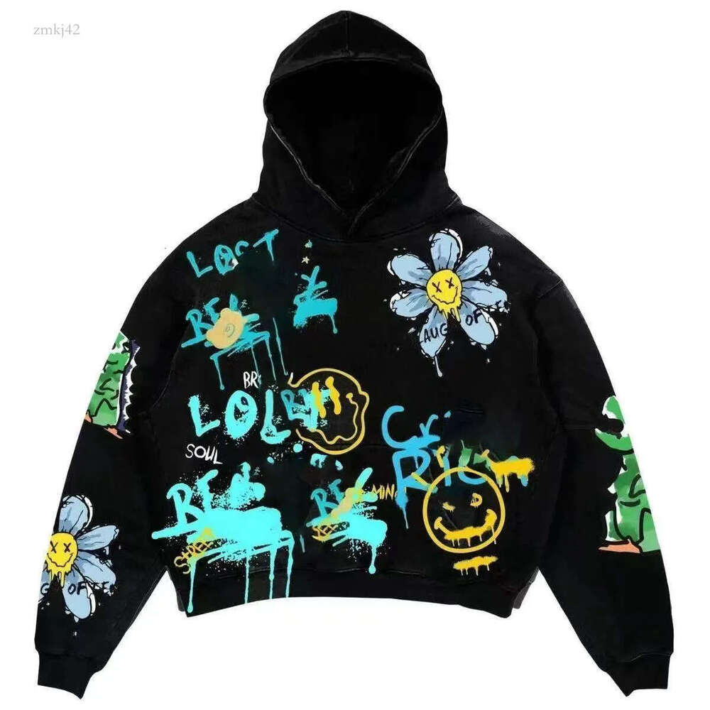 Hellly Starlys hoodies Mens Zip Up Helled Hoodie Woman Tracksuits graphic hoodies Sports Suit Pants Vintage Street Graffiti Sweatshirts d00