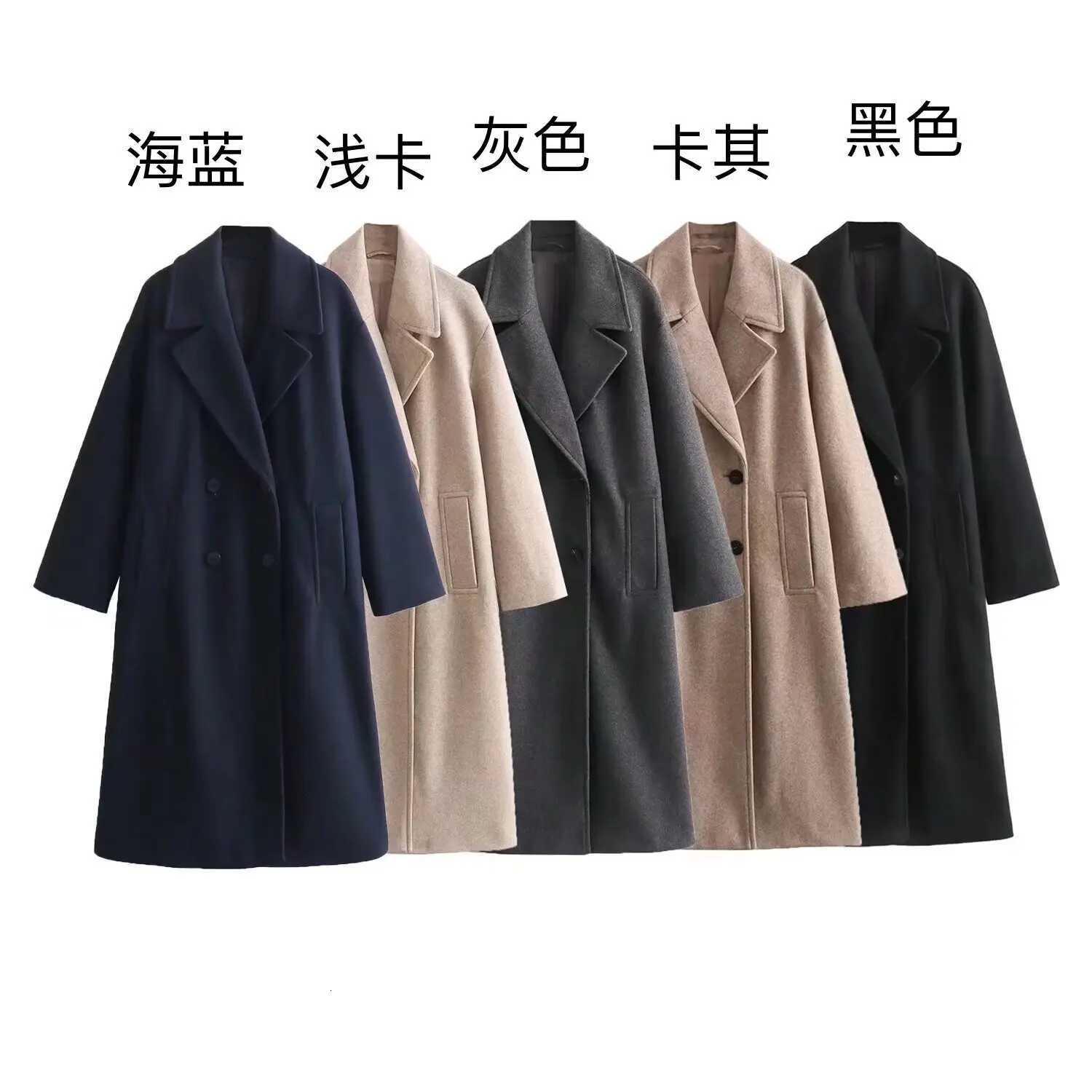 Womens Soft Loose Woolen Coat Long Sleeve Welt Pockets Oversized Female Outerwear Chic Overcoat FashionT251224