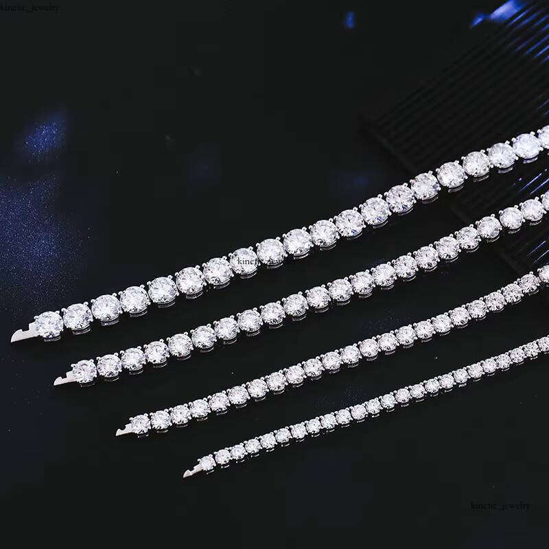 VVS Moissanite Fashion Jewelry Bracelet S925 Silver 2.0mm D Color VVS Silicon Stone Tennis Chain 6 6.5 7 Inches 7.5inch 8inch